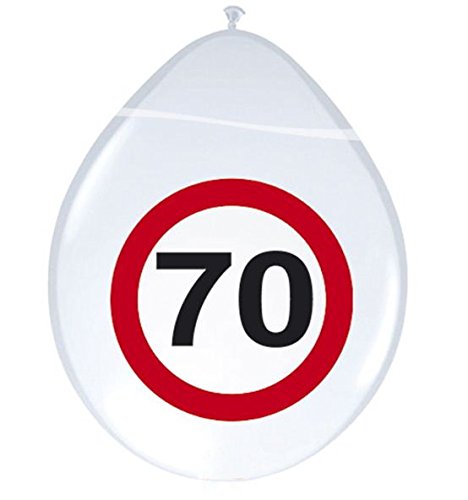 70. Geburtstag Luftballon mit Verkehrsschild 70 Ballons zum 70.Jubiläum Deko Ballons mit Jahreszahl 70 Latexballon mit Zahl 70 zur Dekoration zum 70. Geburtstag Party oder andere Anlässe 8 Stück - 3