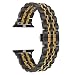 Produktbild OWEM Edelstahlarmband + Verbindungsglied FüR IWatch Apple Watch 38mm 40mm 42mm 44mm Serie 1 2 3 4 Mit Armbandarmband,BlackGold,38mm