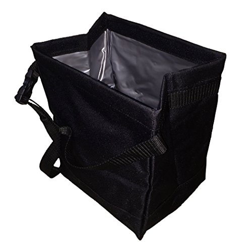 MAXSA21520 Waterproof Seatback Trash Can with Velcro Closure, Black