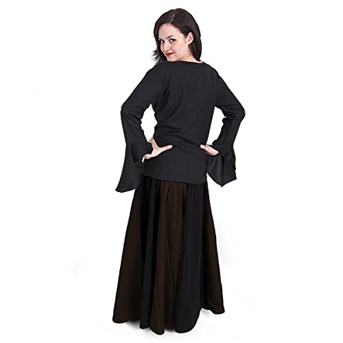 BAUMWOLLROCK MITTELALTER ROCK MARKETENDERIN LARP GOTHIC 36-44 braun schwarz 7091 - 2