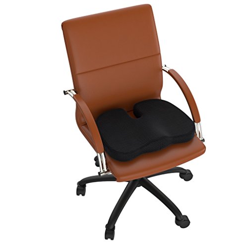 Bonmedico® Orthopädisches Sitzkissen mit innovativer Gel-Beschichtung und Anti-Rutsch Bezug, wirkt schmerzreduzierend, sorgt für gerade Körperhaltung und Steißbein-Entlastung, geeignet für Auto, Büro- & Rollstuhl sowie Reisen, in Schwarz oder Blau - 4