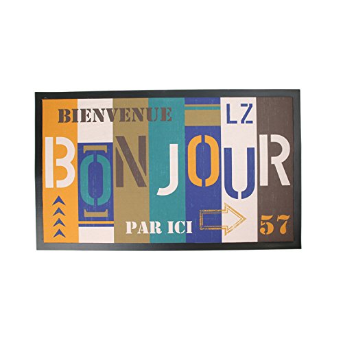 D.KO K.DO Tapis d'entrée - 45 x 75 cm - Bonjour