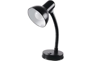 HOMELIFE FOR EASY LIVING HOMELIFE 35w 'Classic' Flexi Desk Lamp with Versatile Flexible Neck - Integral On/Off Switch - Approx. 34cm Height - L958BK - Onyx Black