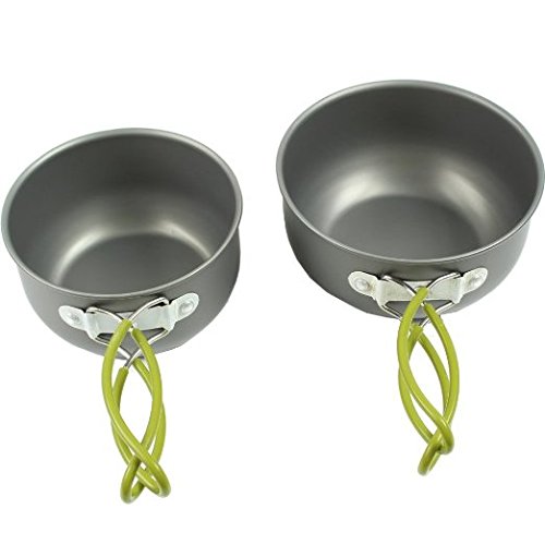 SUMERSHA Picknick Camping Wandern Backpacking Pot Pan Kochgeschirr Kochen im Freien Bowl Kochtöpfe (4 Stück) - 5