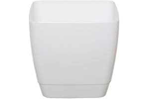 Whitefurze G0616SQ 16cm Square Indoor Pot Cover - White
