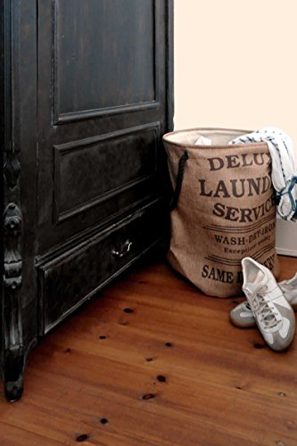 LS Design Wäschesammler Wäschetruhe Wäschesack Wäschekorb Canvas Grau - 5