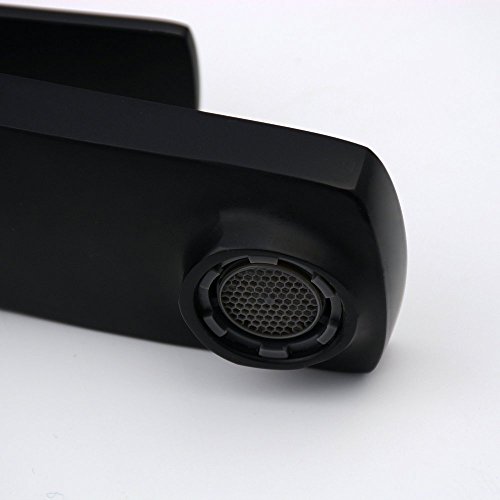 Hiendure ® Schwarz Wasserhahn bad Einhebelmischer Waschbecken Armatur Waschtischarmatur Badarmatur Waschbeckenarmatur Mischbatterie f.Badzimmer - 7