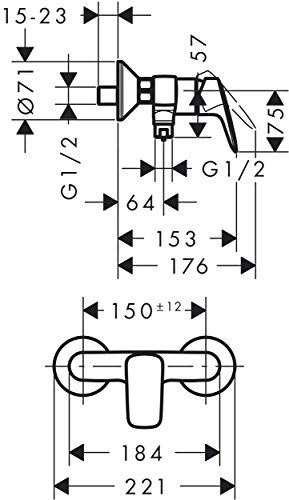 hansgrohe Logis Aufputz Einhebel-Brausemischer, 1 Verbraucher, chrom - 2