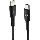 Linktech K621 30W PD Type-C to Lightning 30cm Şarj Kablosu Siyah