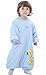 Produktbild baby schlafsack winter schlafanzug mädchen junge mit fuße neugeboren baumwolle 2.5 tog mit fussen,bar. (80/86CM, Blau)