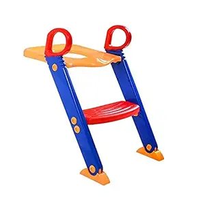 AXEVU Adjustable Children Toilet Seat, Non-slip Steps Baby Potty Ladder, Kids Training Toilet Chair Seat for Boys & Girls (Plastic)