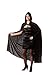 Produktbild NEU Damen Menes Schwarz Rot Lila Velvet mit Kapuze Umhang Unisex Halloween Kostüm Partys - Schwarz, 65 INCHES