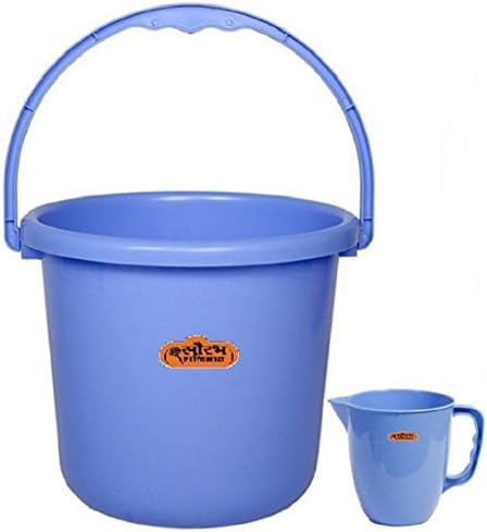 Saurabh Shaktiman Plastic Unbreakable 18 L Bucket and 1 L Mug Combo (Blue)