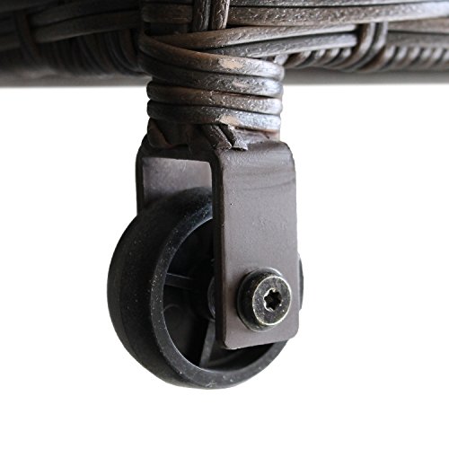 Gartenbox Gartentruhe Auflagenbox Kissenbox Aufbewahrungsbox Aufbewahrungskiste Kissentruhe – mit Hubautomatik, 134x56x65cm, Poly Rattan, Rollbar, Braun - 6