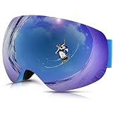 gafas esqui mujer sprinter CONSTRUCCIÓN SÓLIDA ESFÉRICA - Construido con poliuretano termoplástico (TPU) de la más alta calidad. Completamente probado en la colina y en el laboratorio, TPU tiene la mayor resistencia a la abrasión, mantiene una flexibilidad constante en los cambios de temperatura y tiene una elasticidad superior para adaptarse a cada forma de cara. Viene con una bolsa de transporte suave GRATIS como regalo, que está diseñado para limpiar lentes fácilmente.