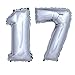 Produktbild DekoRex ® Folienballon Zahlenballon Heliumballon Luftballon Geburtstag Deko 120cm Zahl Silber 17