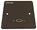 Price comparison product image Fisual Hollywood Brushed Aluminium HDMI Single Wall Plate - Black