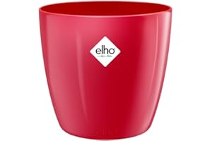 Elho Brussels Diamond Rond 14 - Pot De Fleurs pour Intérieur - Ø 13.6 x H 12.5 cm - Rouge/Lovely Rouge