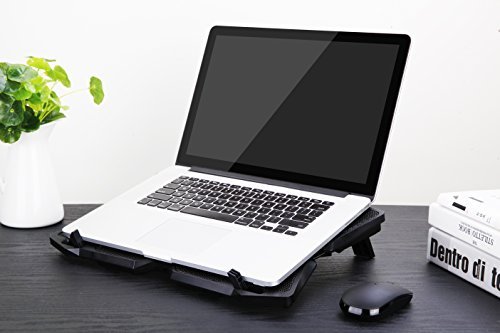 Laptop Kühler, Jelly Comb 4 x 130mm Notebook Cooler Ständer Cooling Pad mit USB Port und 4 LED Lüftern Kühlpad Kühlmatte für Macbook Laptop Notebook 10 Zoll zu 17 Zoll - 2