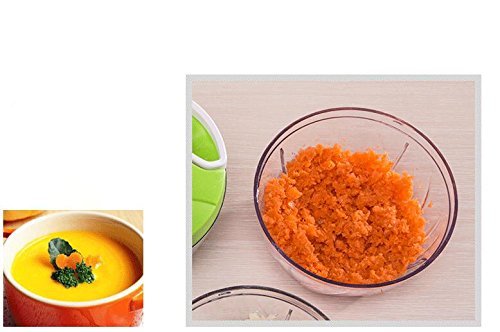 Anding Mini Manuelle Küchenmaschine Pull Hand Gemüse Chopper / Fleischwolf / Blender Chop Obst, Gemüse, Nüsse, Kräuter, Pesto, Coleslaw, Püree etc - 5