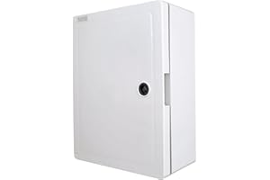 RoadEu – Coffret électrique IP65 250x330x130mm – Boîtier mural étanche avec porte verrouillable, plaque de montage et rail DIN – Pour installations extérieures et industrielles