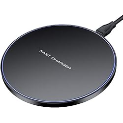 Limxems Chargeur sans Fil 10 W Universel Qi Charging Pad, Chargeur à Induction Compatible avec iPhone 11/11 Pro/XS/XS Max/XR/X /8/8 Plus, Samsung Galaxy S10 /S9 /S9 + /S8 /S8 + /S6 -Noir