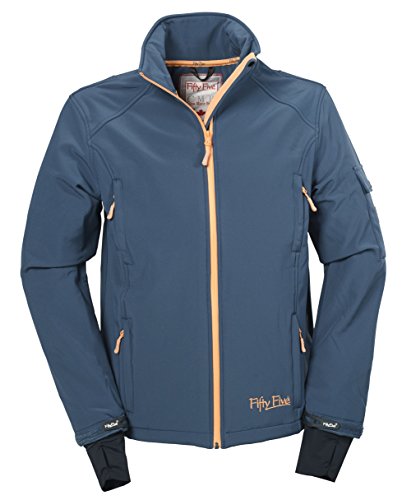 Herren Softshell-Jacke | Outdoor-Jacken von Fifty Five - Tramore midnight/caramel XL - atmungsakitv und wasserfest durch FIVE-TEX Membrane fr Outdoor-Bekleidung