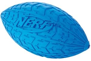 Nerf Dog Pelota de Goma para Perros con Banda de Rodadura y Sonido chirrido, Color Rojo o Azul, 15,2 cm