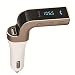 Produktbild Bluetooth KFZ Auto FM-Transmitter Radio-Adapter MP3-Player USB-Autoladegerät mit 3,5 mm-Audio-Anschluss in Golden mit blau LED Leuchte