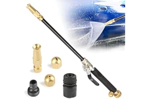 LA DESIRE Portable Hydro Jet High Pressure Power Washer Gun Pressure Washer Wand Extension, Pressure Washer Gun with 3 Hose Nozzles - High Pressure Hose Nozzle Attachment for Garden Hose Car Washing Black