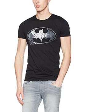 Batman Herren T-Shirts Batman - Logo Mono Distressed