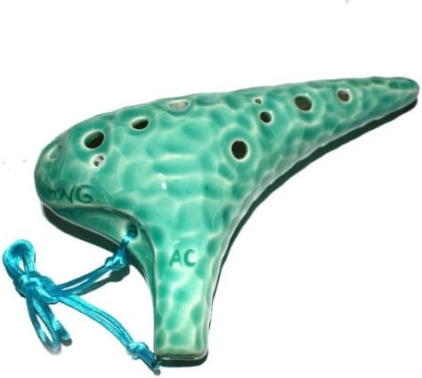 Masterpiece Ocean Wave 12 Hole Ceramic Alto Ocarina, Glazed blue