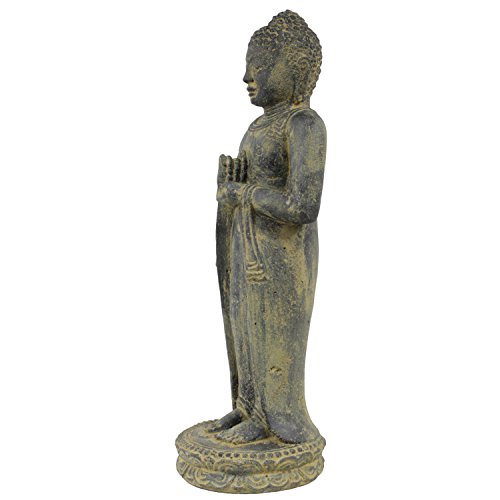 Buddha Figur Skulptur Stein Gartenfigur Lavasand Bali Buddha Gott Deko 50 cm - 3