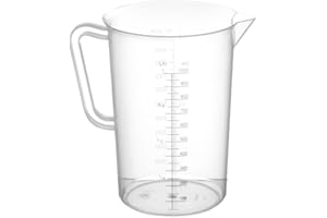 HENDI Caraffa Graduata in Polipropilene con Scala Graduata, Capacità 1 L, Brocca Trasparente con Manico e Beccuccio, Ø110x(H)170mm