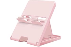 ELIATER Stand Compatible with Nintendo Switch, Adjustable Switch Playstand, Foldable Phone Stand for Desk, Compact & Portable Switch Holder Accessories (Pink)