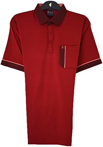 Gabicci Plain Polo Shirt with Contrasting Collar and Sleeve Ends (Medium, Redcurrant)