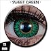 Produktbild Meralens Circle Lenses grüne Sweet Green ohne Stärke + 60ml Kombilösung + Behälter 15mm Big Eyes farbige Kontaktlinsen