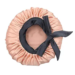 Hairloveindia Solid Satin Bonnet-Barbie Pink (Funky Flamingo)