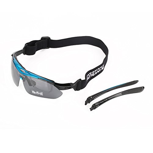 MOREZONE Radbrille, Polarisierte Radbrillen Brille Sunglasses zum Ski Hiking Outdoor-Sport Brillen mit 5 wechselbaren Linsen, UV-Beständig Fahrrad Radbrillen Fahrradbrille - 3