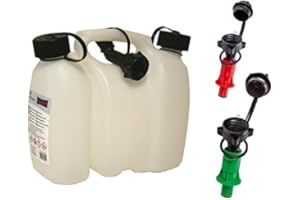 HERGESTELLT FÜR BAUPROFI Doppelkanister transparent 3+1,5 Liter inkl. 1 Ausgiesser und 2x Sicherheits-Einfüllsysteme (grün + rot)
