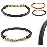 Training-Line von Pear Tannery: Retriever-Hundehalsband aus weichem Vollrindleder, rund, XL 58-60cm, schokoladenbraun