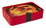 Lego Ninjago Sortierbox, Aufbewahrungsbox/-Kasten mit F�chern, Durchsichtig Rot - Lego