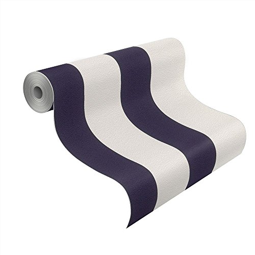 Vliestapete Streifen Gestreift weiß lila Tapete Rasch Prego 700282 - 2