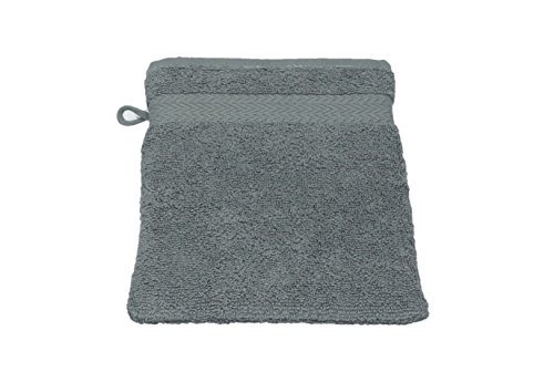 Betz 10er Pack Waschhandschuhe Waschlappen Größe 16×21 cm Kordelaufhänger 100% Baumwolle Premium Farbe anthrazit - 4