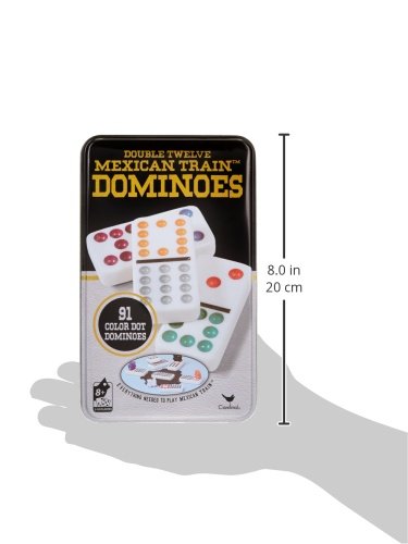 Collectors Double 12 Colour Dot Dominoes In Tin
