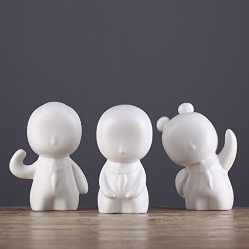 Work of Art Creative Children's Room Ceramic Sculpture Dolls Crafts Ornaments Bedroom Living Room Office Decoration Gift Rollsnownow (Size : 3pcs/set)