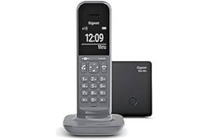 Gigaset CL390A - Téléphone Fixe sans Fil au design Moderne avec Répondeur Intégré au Combiné, Grand écran Rétro-Éclairé, fonctions Mains Libres et Blocage D'appels - Gris Anthracite