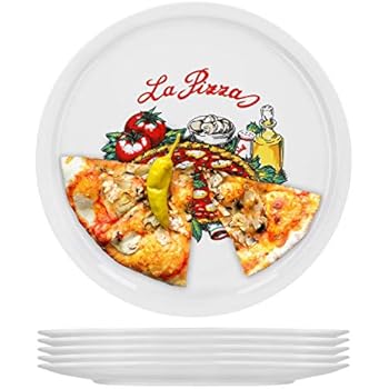 Set 6 Piatti Da Pasta - &Oslash;26.5cm, Motivo Pomodoro, Peperoncino E Basilico, In Gres