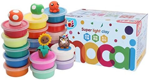 WUHAN YUNFEI TIANXIN YOUXIAN GONGSI Air Dry Clay Set, 12 Colors Ultra Light Modeling Clay,Magic Clay DIY Creative Modeling Dough