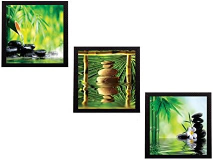 eCraftIndia 'Stones and Owner' UV Art Painting (Synthetic Wood, 76 cm x 25 cm, Set of 3, Satin Matt Texture, C3FPB1149_A, Multicolor)